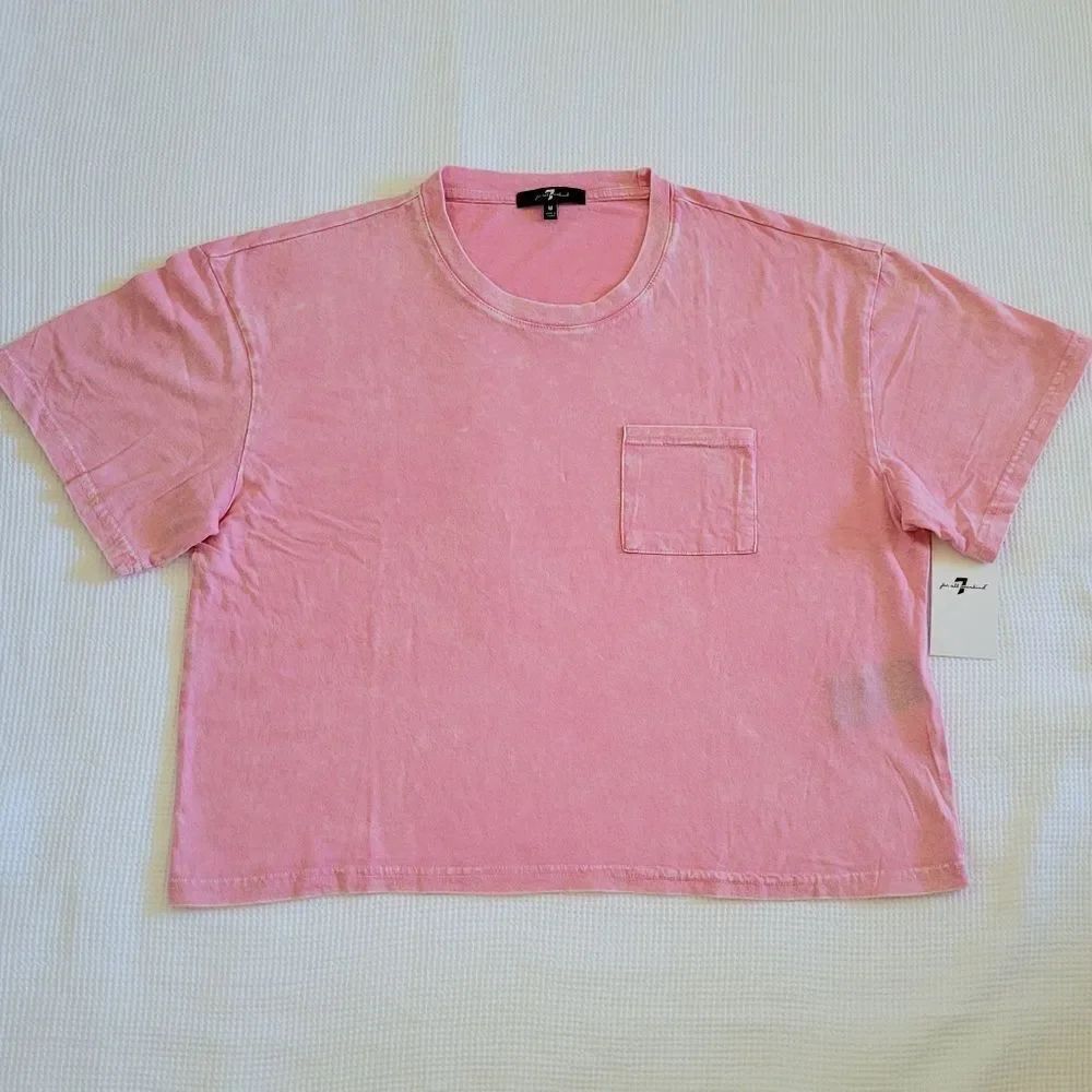7 For All Mankind Pink💗 Stonewashed Tee - NWT